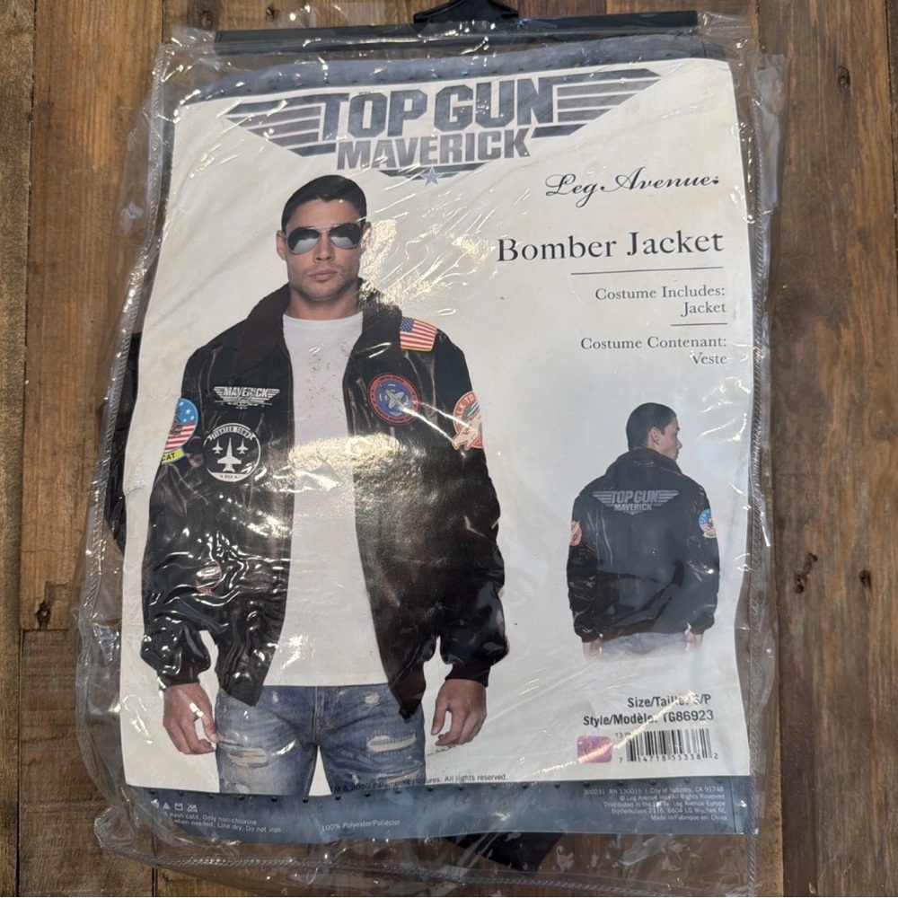 Genuine Mens Top Gun Maverick Bomber Jacket By Leg Avenue - Brand New